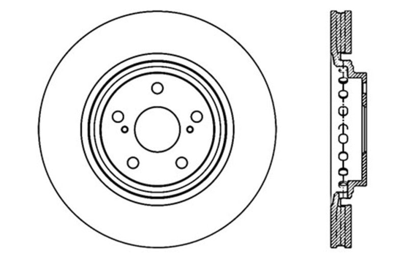 Rotor perforado y ranurado StopTech Sport - Delantero derecho