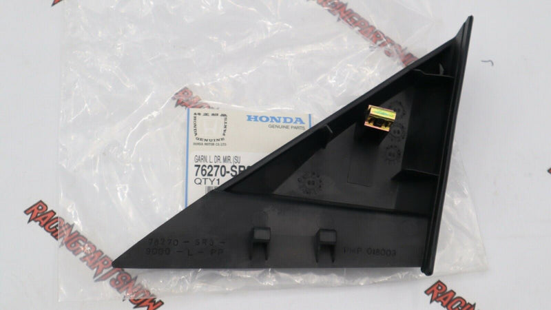NUEVA cubierta embellecedora interior para espejo retrovisor del lado izquierdo del conductor del Honda Civic OEM 1992-1995