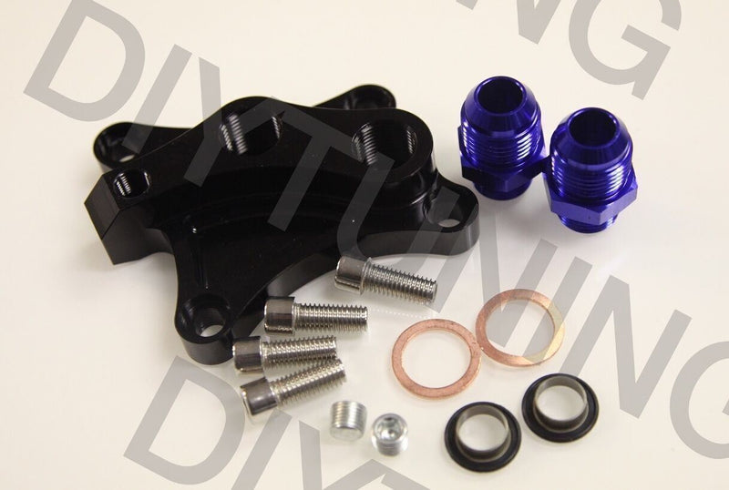 Placa adaptadora de aceite con cuña negra SR20DET SR20 SWAPPED 240SX S13 S14 S15