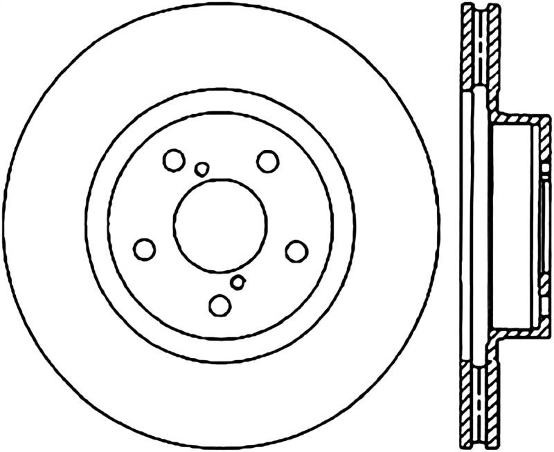 Rotor delantero derecho ranurado y perforado StopTech 05-10 Subaru Impreza WRX/STi