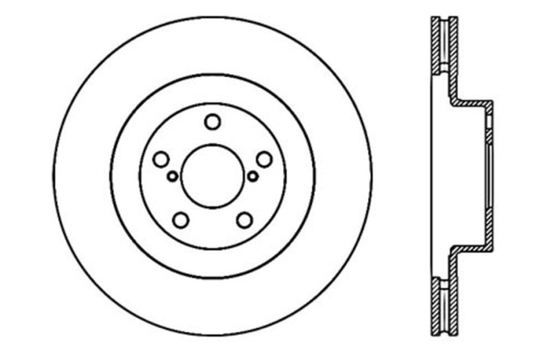 Rotor delantero derecho ranurado y perforado StopTech 02-10 Subaru WRX (excepto STi)