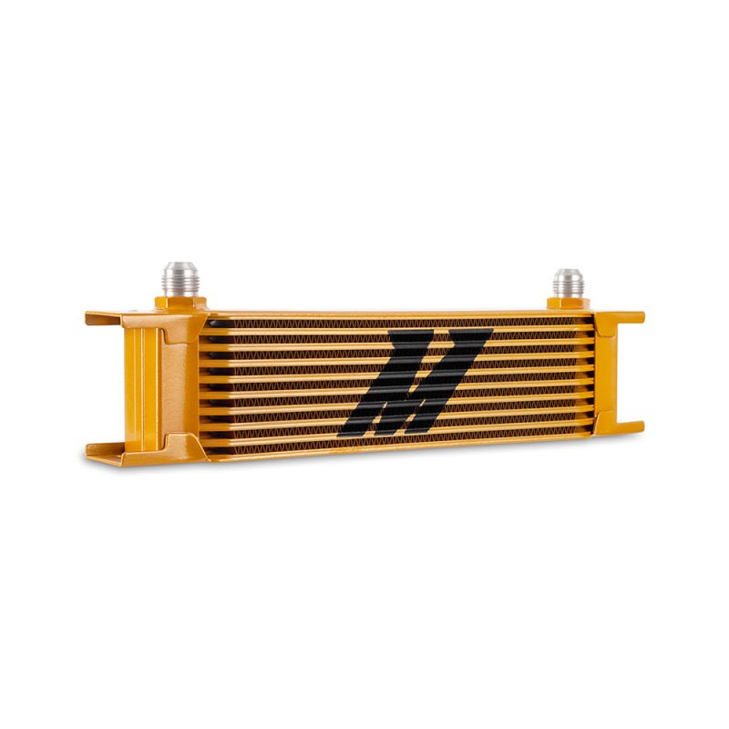 Mishimoto Universal - 8AN 10 Row Oil Cooler - Gold - BattleBorn SpeedShop