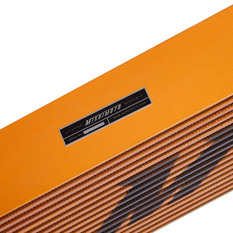 Mishimoto Universal Gold R Line Intercooler Overall Size: 31x12x4 Core Size: 24x12x4 Inlet / Outlet - BattleBorn SpeedShop