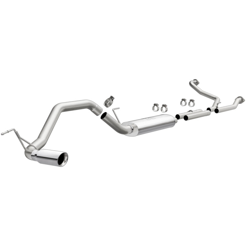 Escape de acero inoxidable pulido MagnaFlow CatBack 07-15 Nissan Titan V8 LGAS/LFLEX de un solo tubo de escape MF