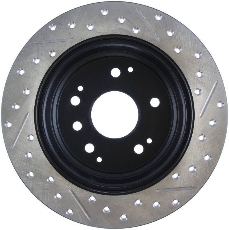 Rotor trasero derecho ranurado y perforado StopTech 04-08 Acura TL / 03-09 Honda Element