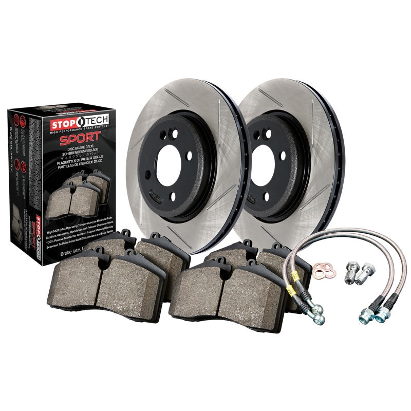 Kit de pastillas y rotores de freno de disco Sport Honda Fit 07-08 de Stoptech, ranurados