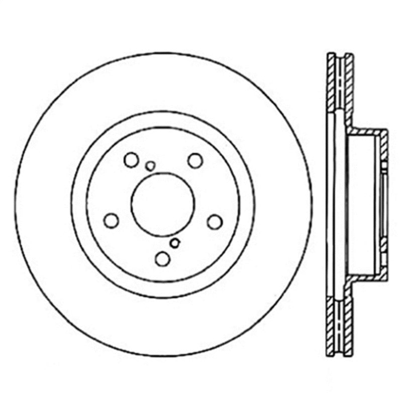 Rotor ranurado delantero derecho StopTech Power Slot para Subaru Legacy 06-08 / Scion FR-S 13 / Subaru BRZ 13
