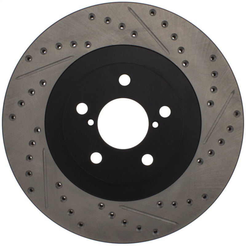 Rotor delantero derecho ranurado y perforado StopTech 02-10 Subaru WRX (excepto STi)