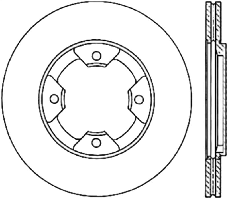 Rotor delantero izquierdo ranurado y perforado StopTech Power Slot 84-85 Nissan 300ZX