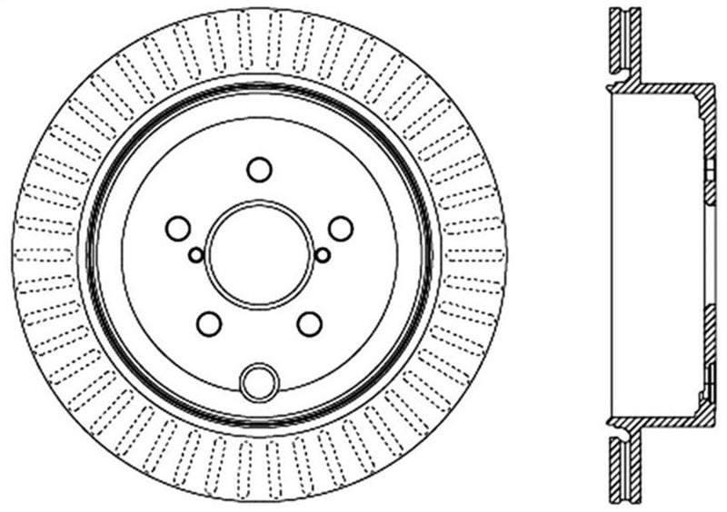 Rotor ranurado trasero izquierdo StopTech Power Slot 13 Scion FR-S / 13 Subaru BRZ