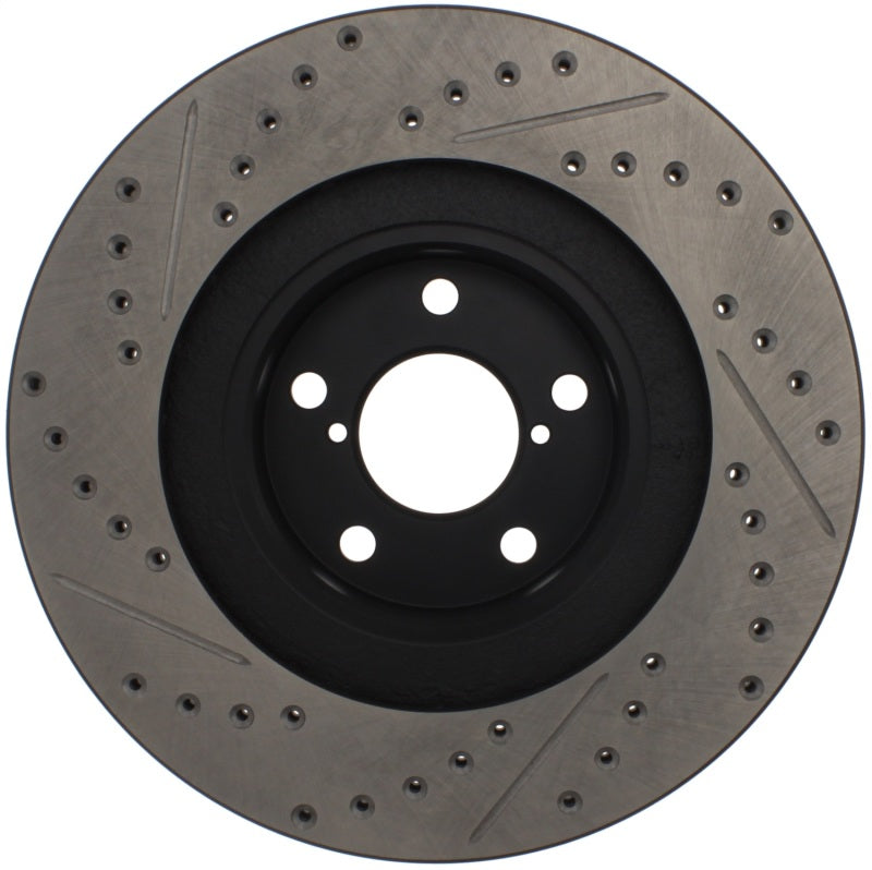 Rotor delantero derecho ranurado y perforado StopTech 02-10 Subaru WRX (excepto STi)