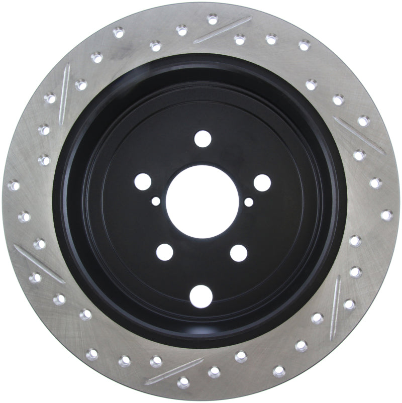 Rotor trasero izquierdo ranurado y perforado StopTech 08-10 Impreza WRX (Exc STi)/08-10 Impreza Coupe/Sedan