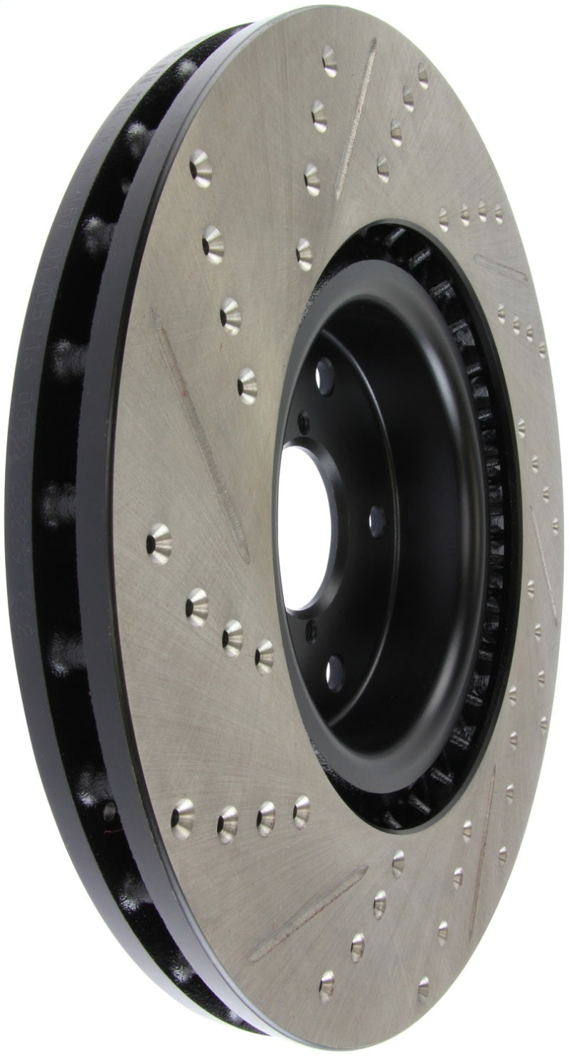 Rotor delantero izquierdo ranurado y perforado StopTech 05-10 Subaru Impreza WRX/STi
