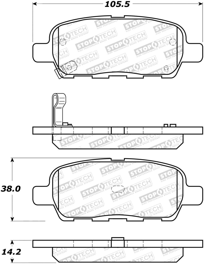 Pastillas de freno traseras StopTech Sport Performance 10-17 Nissan 370Z