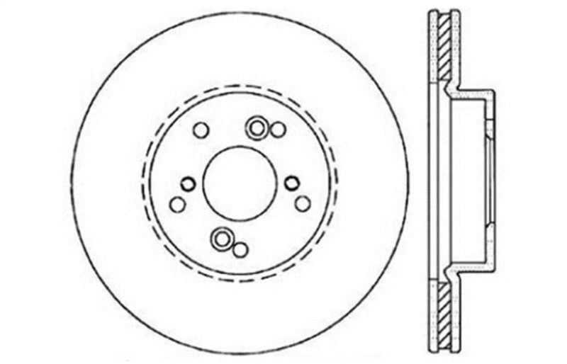 Rotor delantero izquierdo perforado en cruz StopTech 99-08 Acura TL (calibre STD) / 01-03 CL / 04-09 TSX