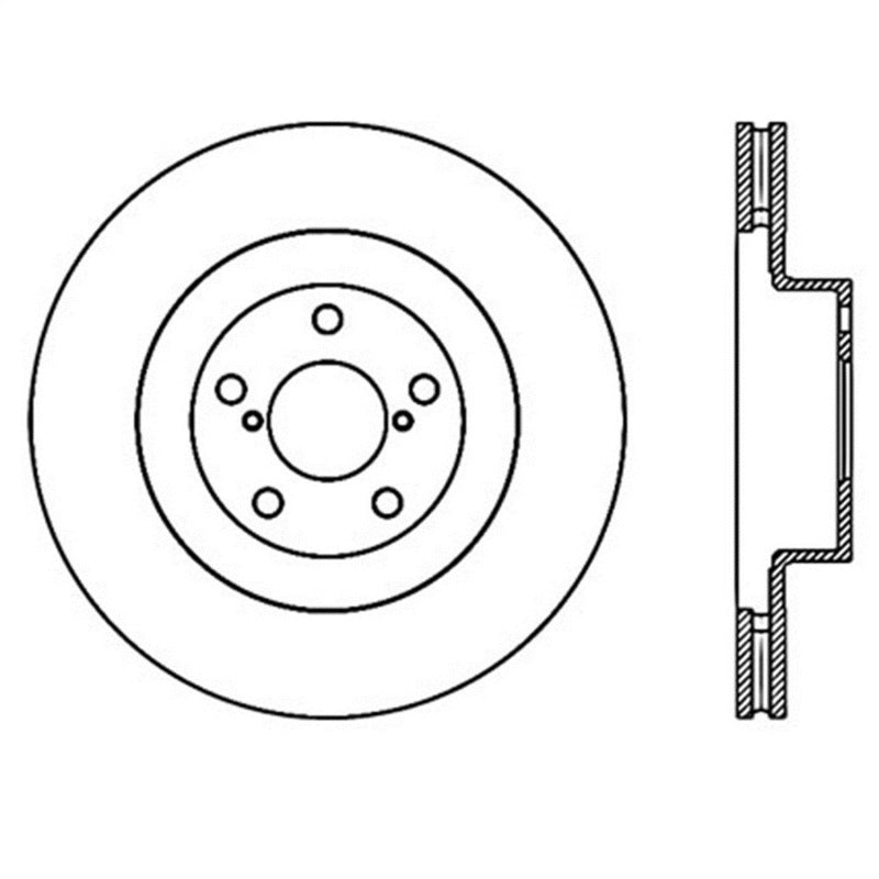 Rotor ranurado Sportstop delantero izquierdo StopTech Power Slot WRX 02-10