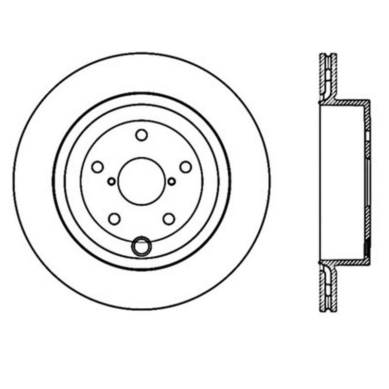 Rotor ranurado trasero izquierdo StopTech Power Slot 08-10 Subaru Impreza STi