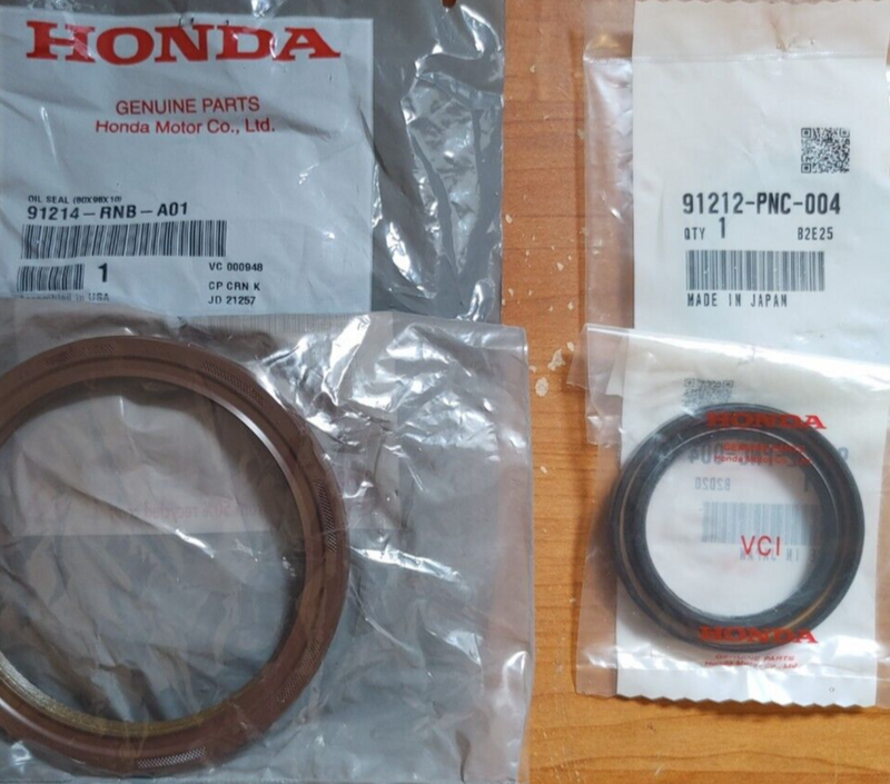 JUEGO DE SELLOS DE CIGÜEÑAL PRINCIPAL DE BOMBA DE ACEITE DELANTERA Y TRASERA ORIGINAL HONDA ACURA RSX TSX NUEVO 