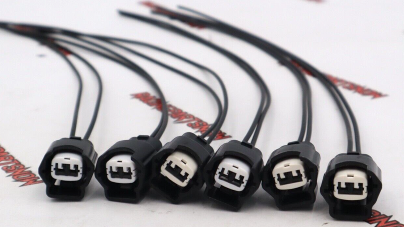 6 conectores de inyector de combustible para 300zx, 240sx, 200zx, Silvia, RB25DET, SR20DET 