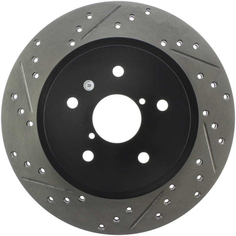 Rotor trasero derecho ranurado y perforado StopTech 16-17 Subaru WRX (con tecnología Eyesight)
