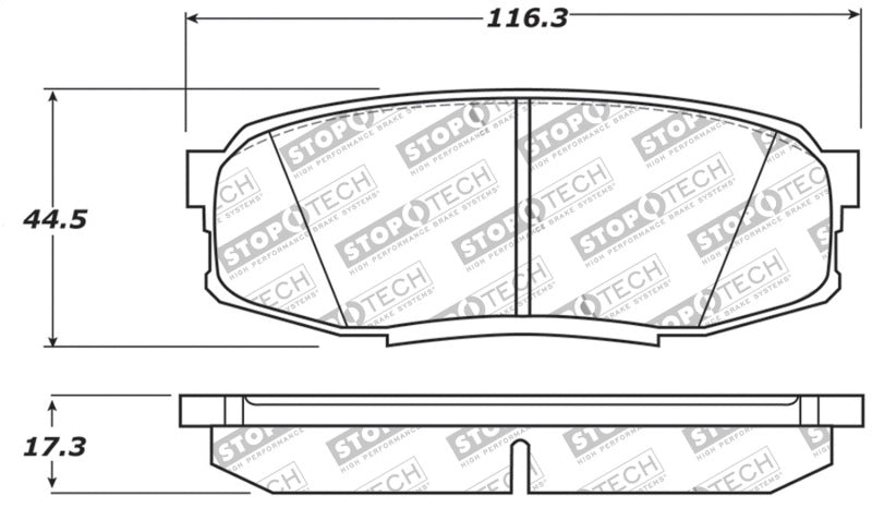 Pastillas de freno traseras de alto rendimiento StopTech 13-18 para Toyota Land Cruiser