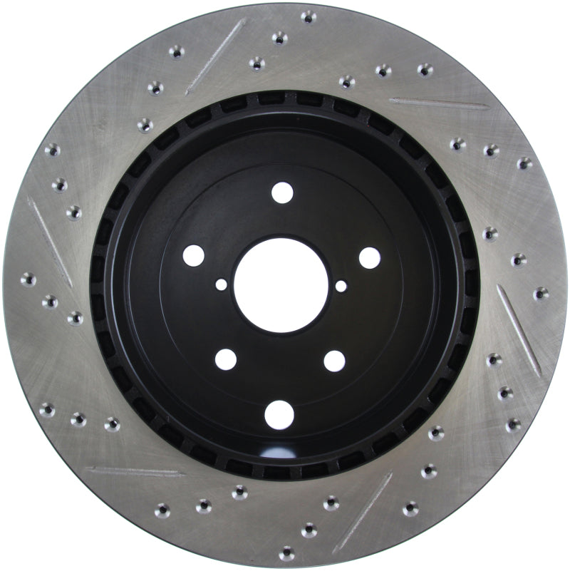 Rotor de freno deportivo ranurado y perforado StopTech 08+ Subaru STI (no compatible con modelos 05-07)