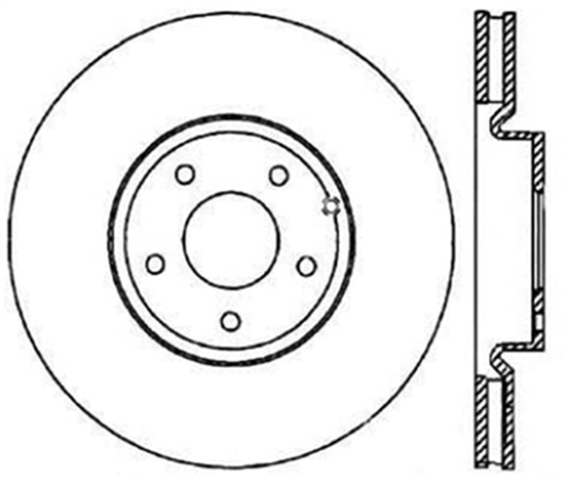 Rotor trasero derecho ranurado y perforado StopTech SportStop 6/02-08 Nissan 350Z / 8/02-04 Infiniti G35