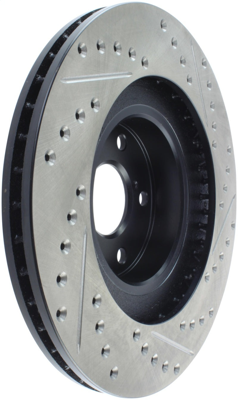 Rotor delantero derecho ranurado y perforado StopTech 02-10 Subaru WRX (excepto STi)
