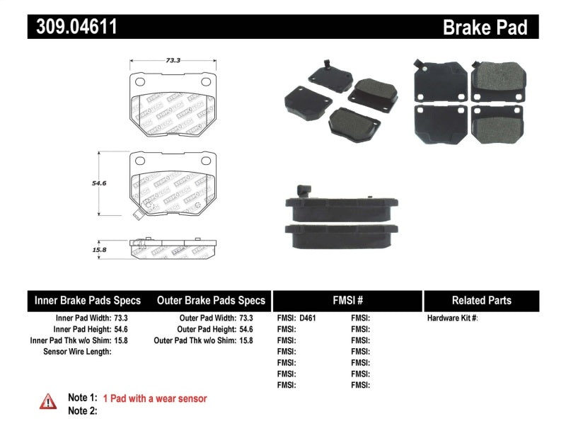 Pastillas de freno traseras StopTech Performance para Subaru Impreza WRX (Exc STi) 06-07