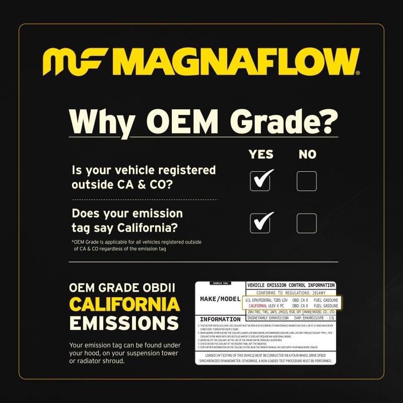 MagnaFlow Direct Fit Catalytic Converter 2009 - 2012 Highlander 2.7 L Underbody - BattleBorn SpeedShop
