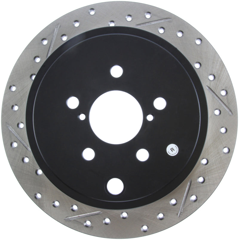 Rotor trasero derecho ranurado y perforado StopTech 08-10 Impreza WRX (Exc STi)/08-10 Impreza Coupe/Sedan