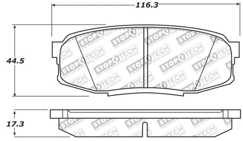 Pastillas de freno traseras de alto rendimiento StopTech 13-18 para Toyota Land Cruiser
