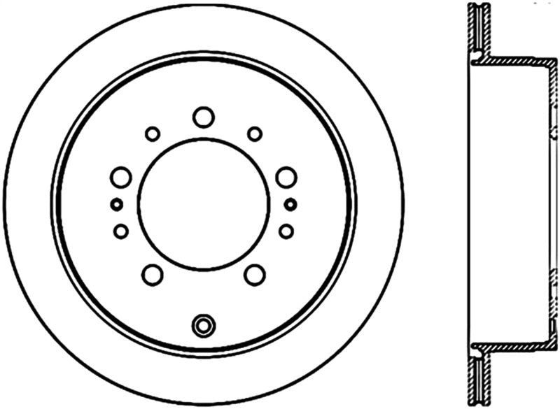 Rotor CRYO trasero izquierdo ranurado StopTech Sport Slot 08-13 Lexus LX450/470/570 / 07-12 Toyota Tundra