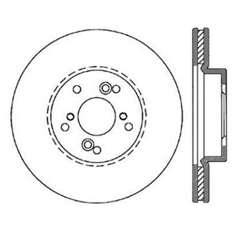Rotor delantero derecho con ranuras StopTech Power Slot para Acura TL 99-08 (pinza estándar) / CL 01-03 / TSX 04-09