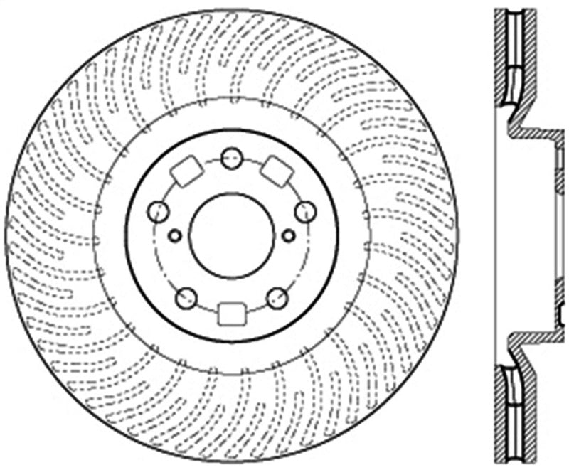 Rotor de freno delantero derecho ranurado deportivo StopTech 11-14 Lexus GS300/350/400/430 (no compatible con F Sport)