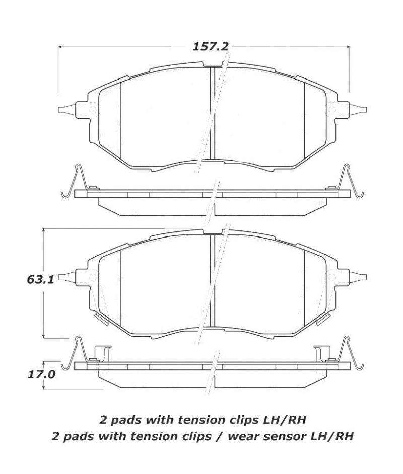 Pastillas de freno delanteras StopTech Street Touring Legacy 2.5 GT 05-08