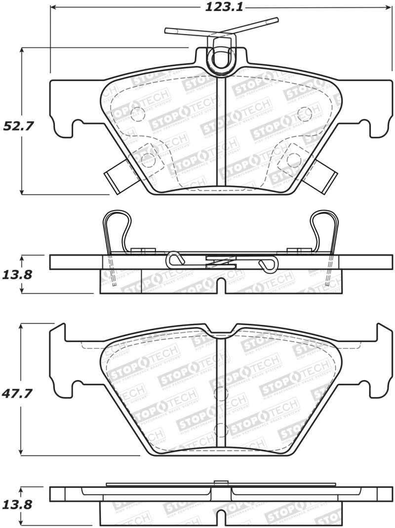 Pastillas de freno traseras StopTech WRX Street 16-21