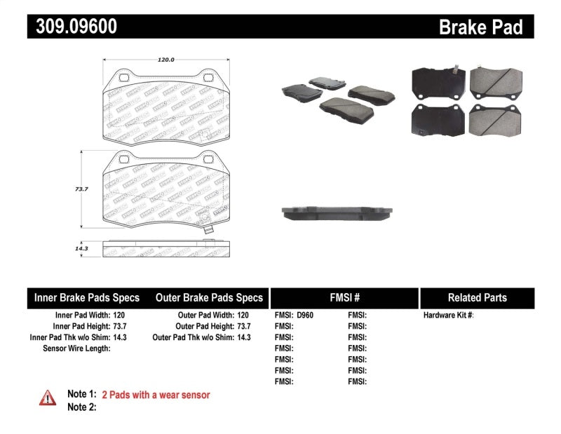 StopTech Performance 02-07 350z/G35 con pastillas de freno delanteras Brembo