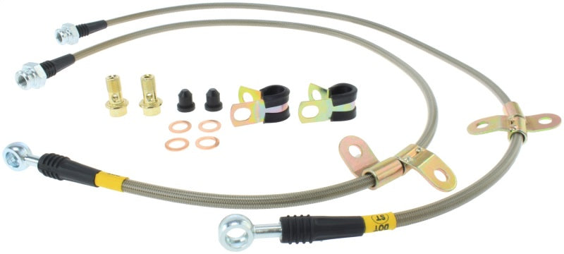 Latiguillos de freno delanteros de acero inoxidable StopTech 07-08 Infiniti G35 / 09 G37 / 09 Nissan 370Z