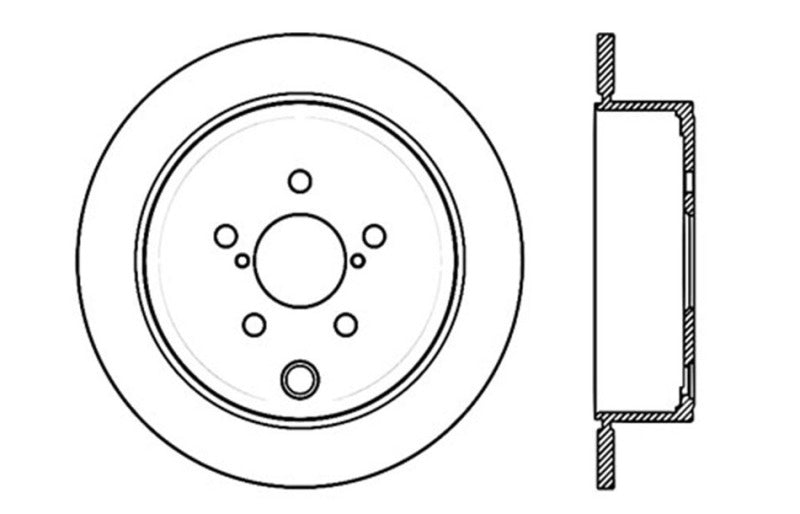 Rotor trasero izquierdo perforado StopTech WRX 08-10