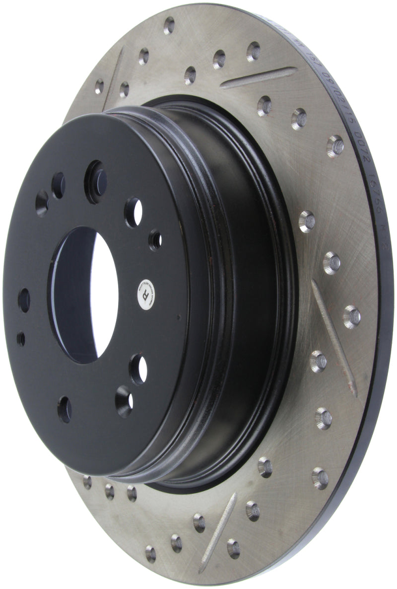 Rotor trasero derecho ranurado y perforado StopTech 04-08 Acura TL / 03-09 Honda Element