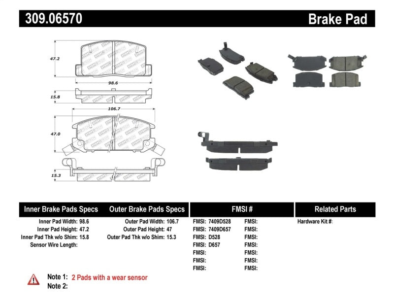 Pastillas de freno traseras StopTech Performance 1/90-95/00-05 para Toyota MR2/Spyder