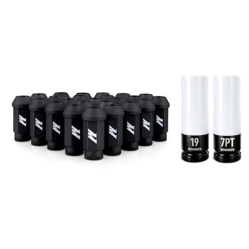 Mishimoto Steel Locking Lug Nuts M14x1.5 24pc Set Black - BattleBorn SpeedShop