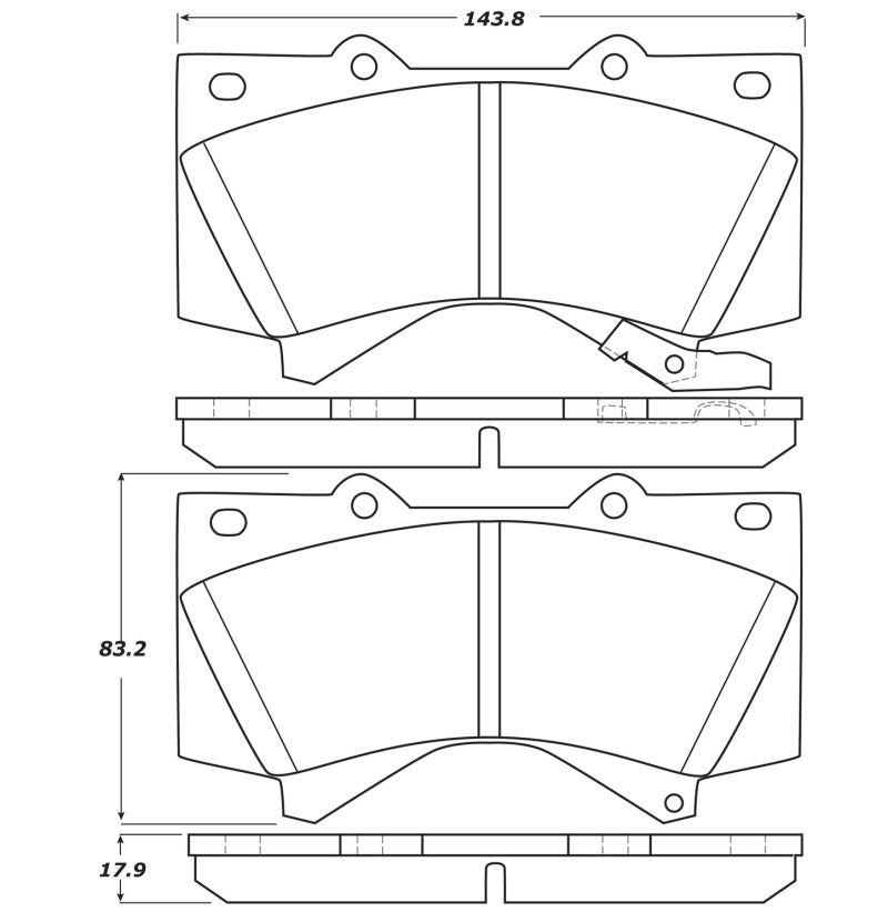 Pastillas de freno delanteras StopTech 07-17 para Toyota Tundra Street Performance