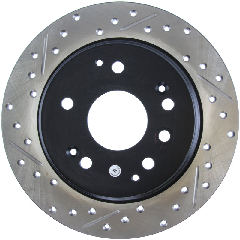 Rotor trasero derecho ranurado y perforado StopTech 04-08 Acura TL / 03-09 Honda Element