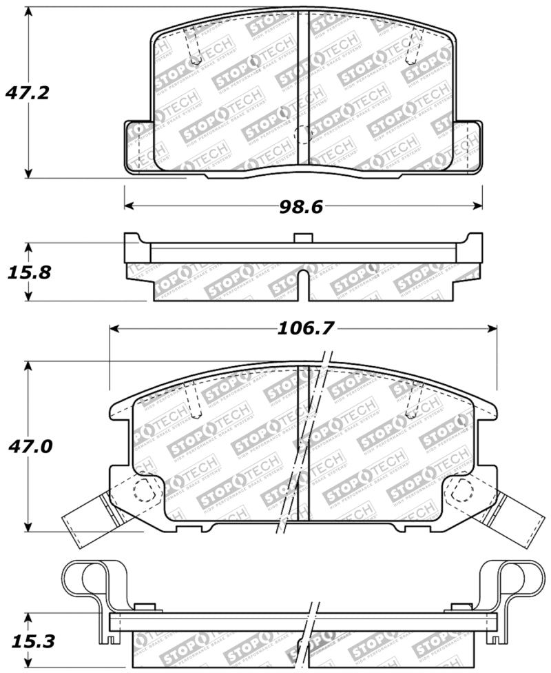 Pastillas de freno traseras StopTech Performance 1/90-95/00-05 para Toyota MR2/Spyder