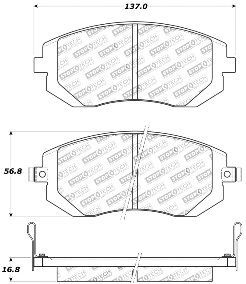 Pastillas de freno Stoptech delanteras para Subaru Forester/Impreza 03-10 / Subaru Legacy/Outback Sport 02-12