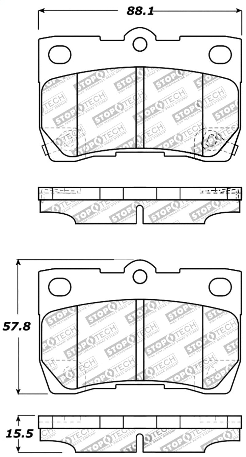 Pastillas de freno traseras StopTech Performance para Lexus GS300/430 06/GS350 07-08/IS250/350 06-08