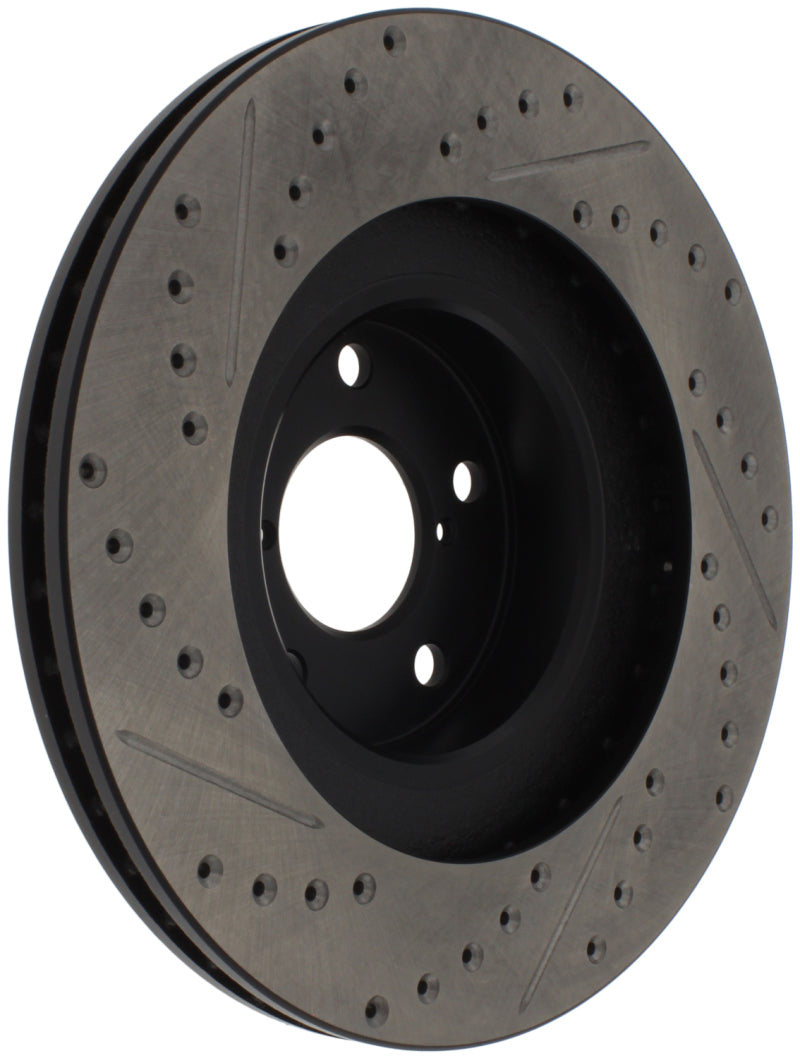 Rotor delantero derecho ranurado y perforado StopTech 02-10 Subaru WRX (excepto STi)