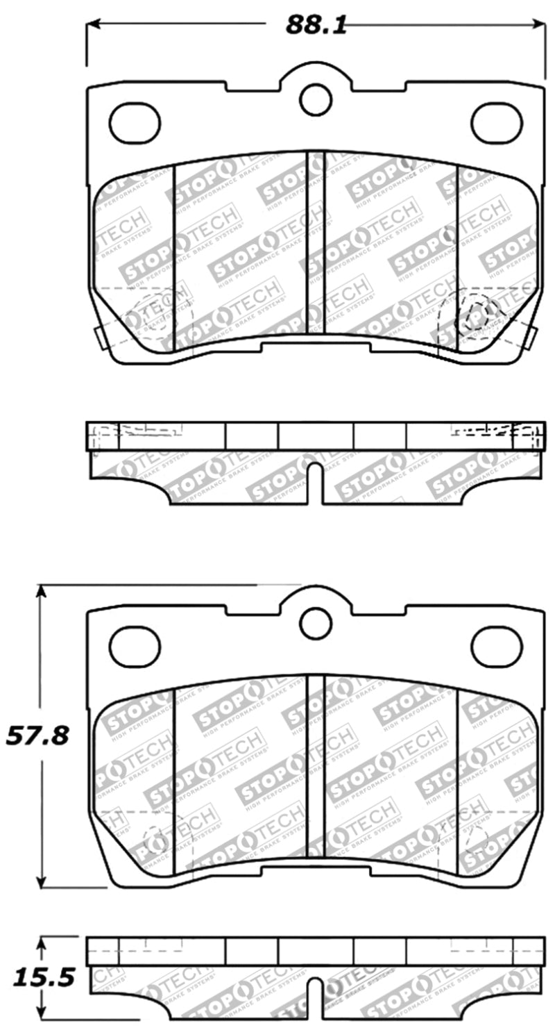 Pastillas de freno traseras StopTech Performance para Lexus GS300/430 06/GS350 07-08/IS250/350 06-08